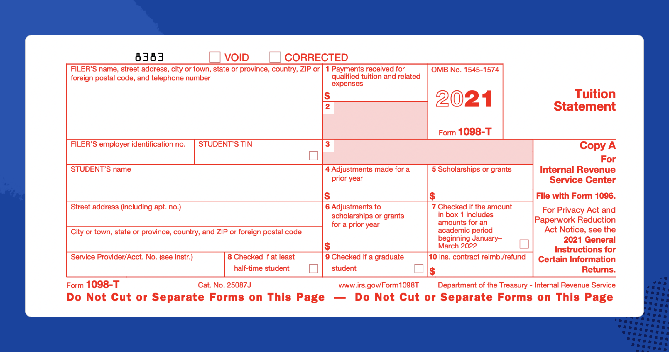 1098 Form Tax Credit