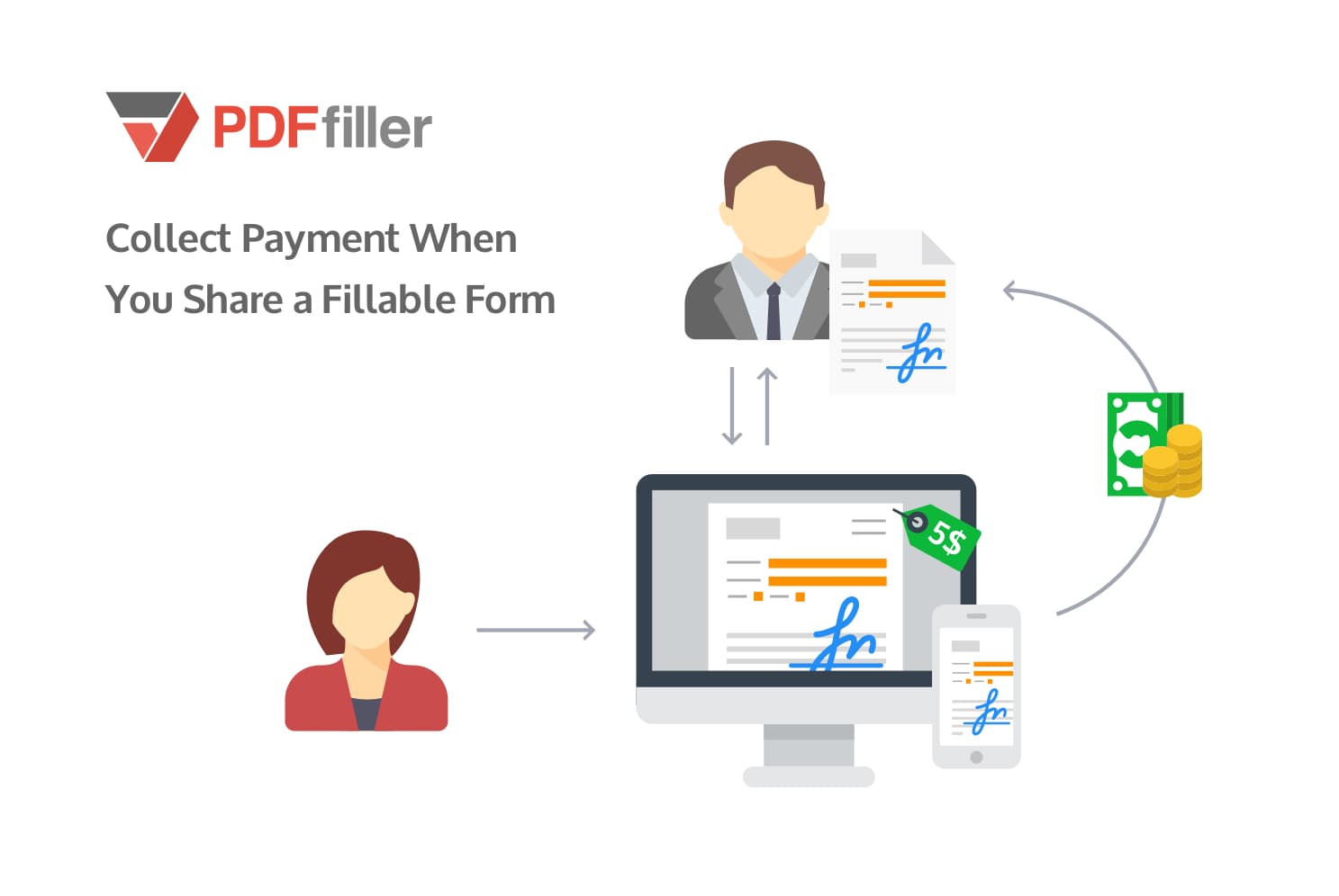 collect payments, digital payments, fillable PDF forms