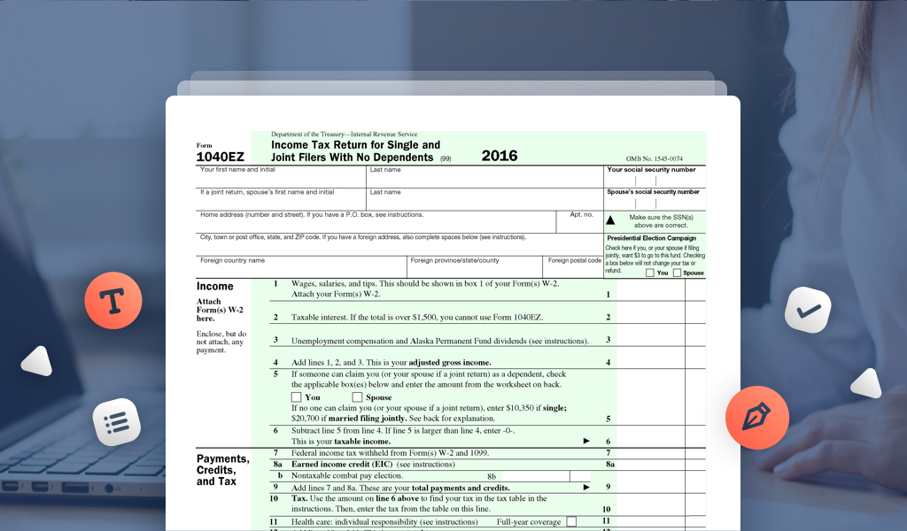 IRS Form 1040EZ