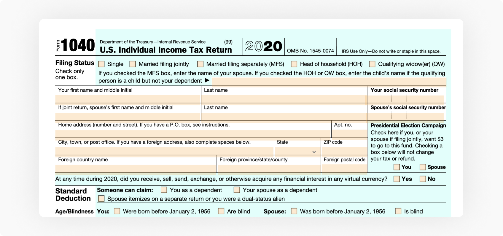 IRS form 1040 is filed to submit an individual tax return to the IRS