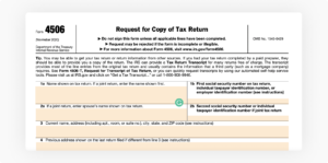 IRS form 4506 is filed to request a copy of an individual tax return from