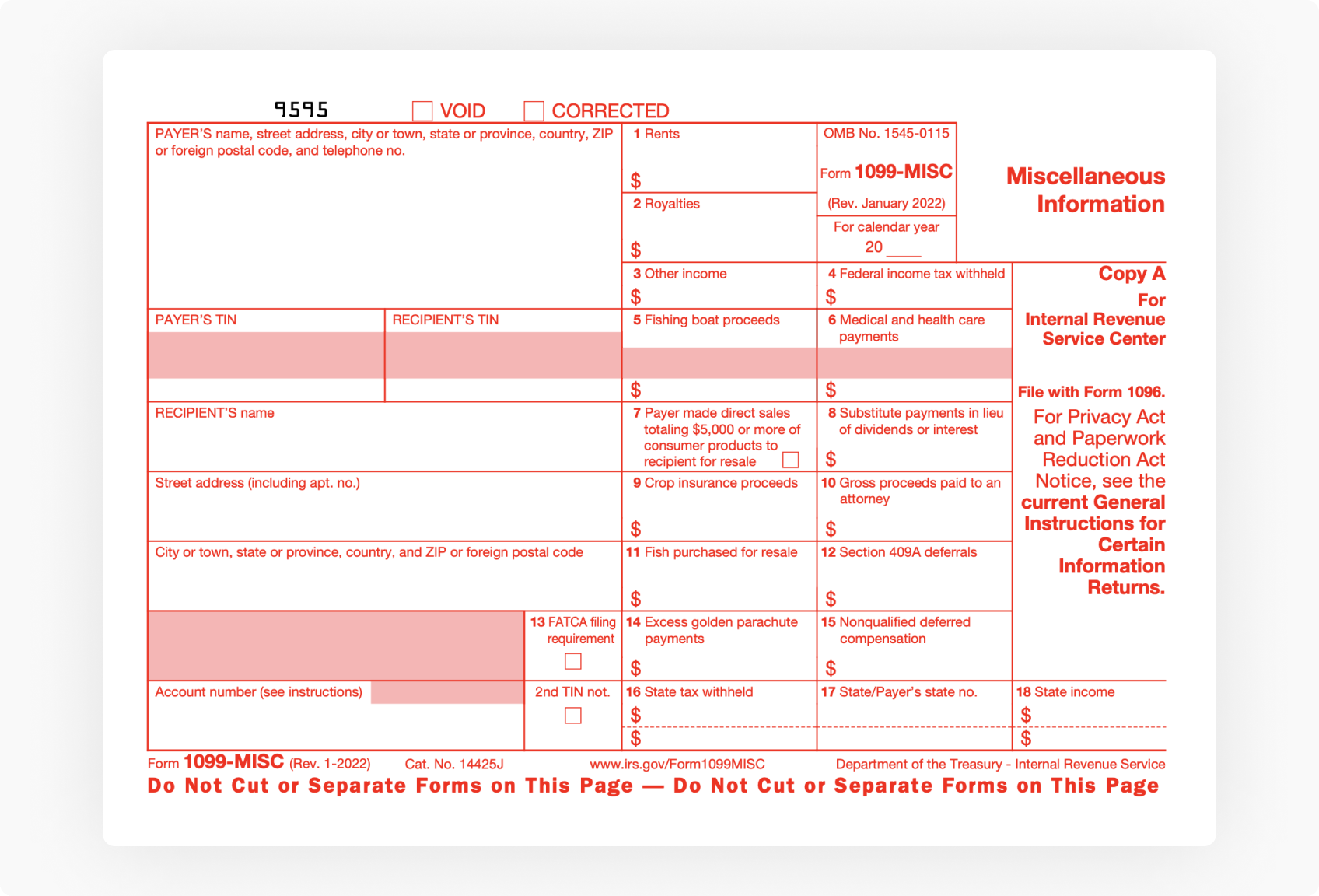 IRS Form 1099 MISC
