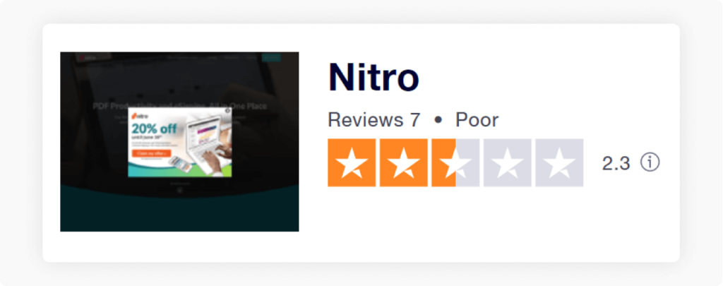 nitro pdf for enterprise review trustpilot